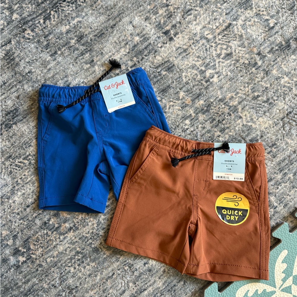 Cat & Jack Quick Dry Shorts in Blue and Brown